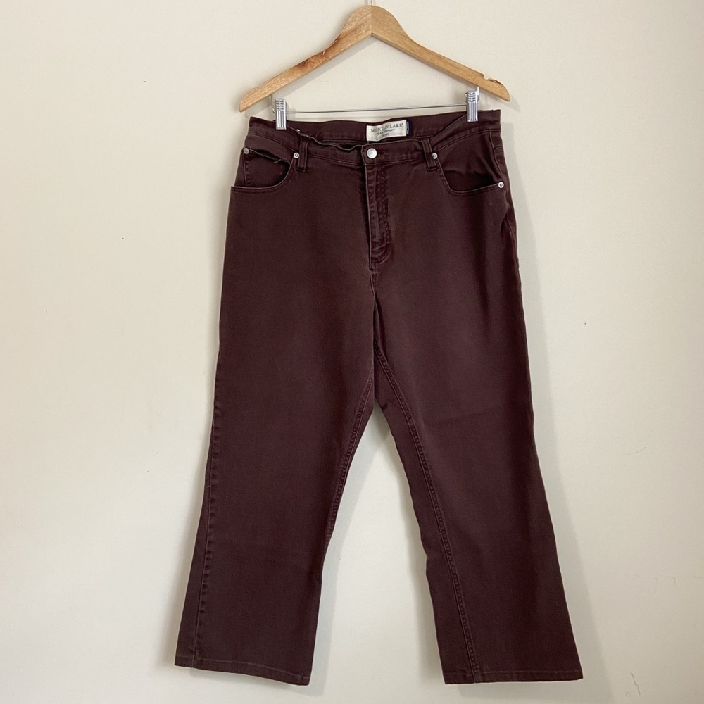 Mountain Lake Dark Brown Relaxed Flare Jeans - Picture 1 of 6